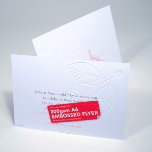 350gsm Embossed Uncoated Flyers