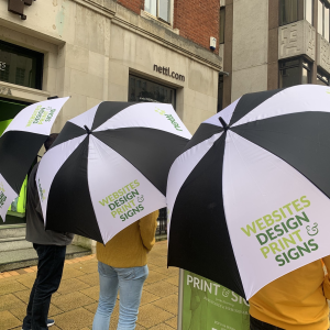 Colour Block Branded Golf Umbrellas