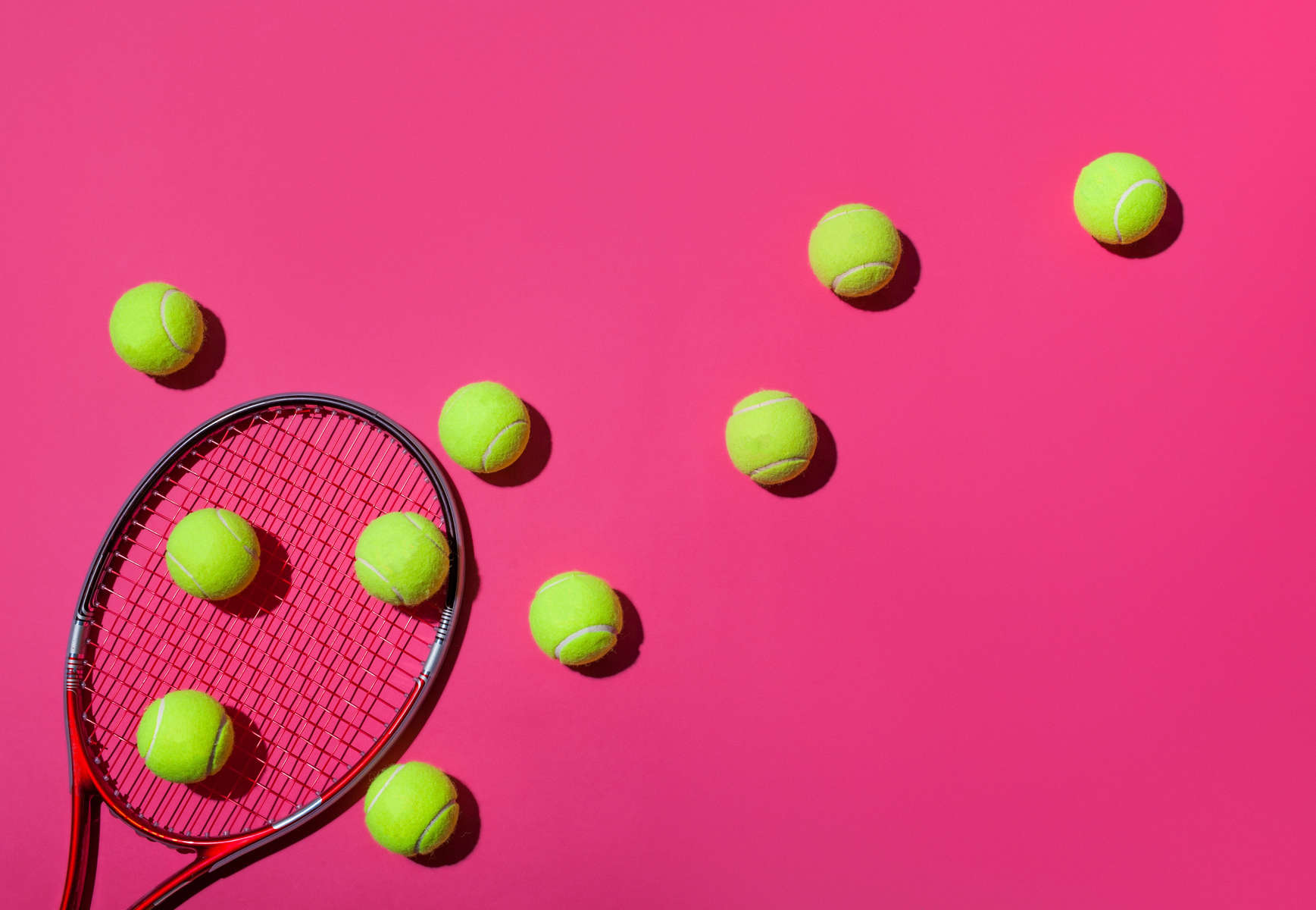 Tennis racket and balls