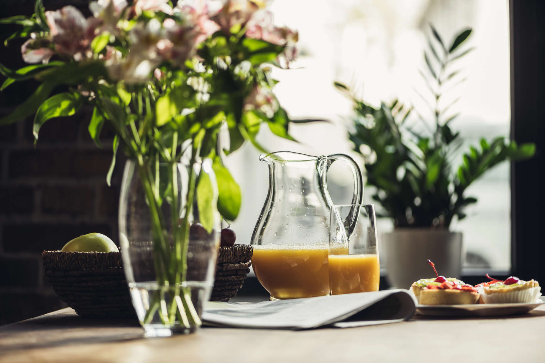 breakfast on kitchen table