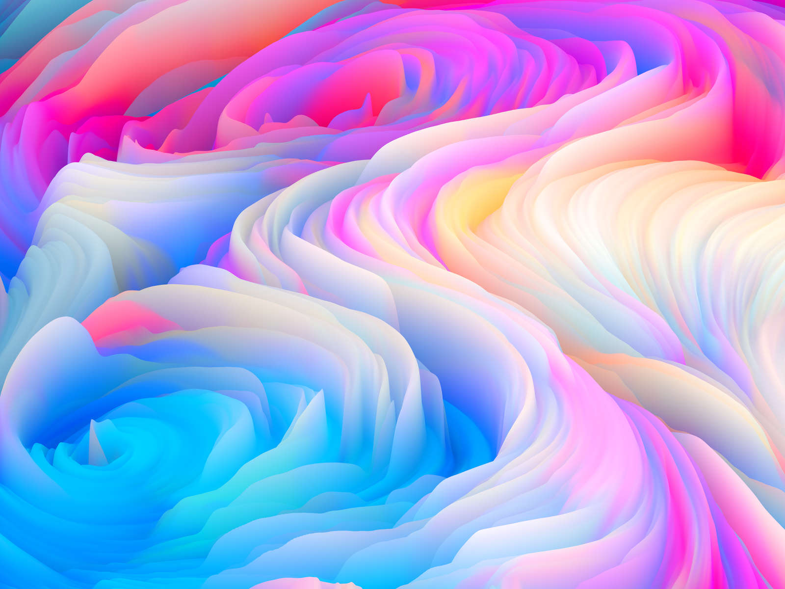 Color Storm series. 3D Rendering of abstract saturated foam to serve as wallpaper or background on the subject of art and design