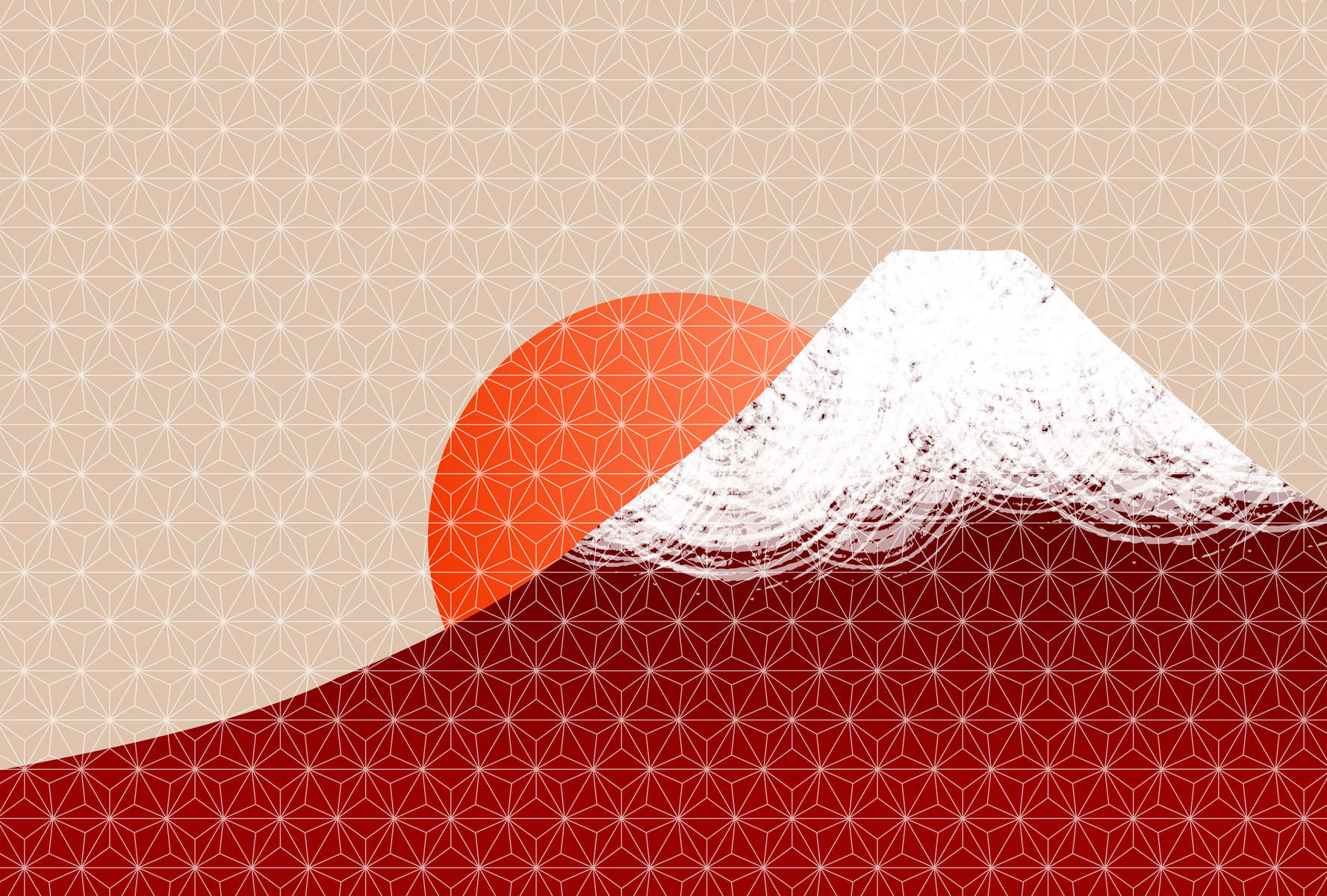 Mount Fuji New Year's card Japanese pattern background