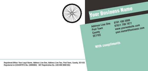 Bike Hire 1/3rd A4 Compliment Slips by Rebecca Doherty