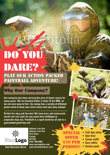 Paintball A4 Flyers by Rebecca Doherty