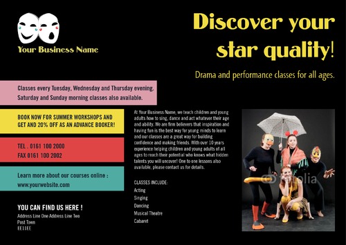 Acting Class A4 Flyers by C V