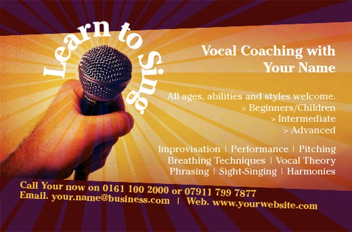 Vocal Coach Business Card  by Barnaby Wild