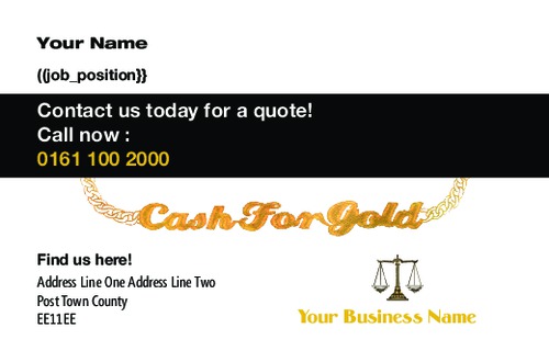 Business Card Cash For Gold Collection by C V