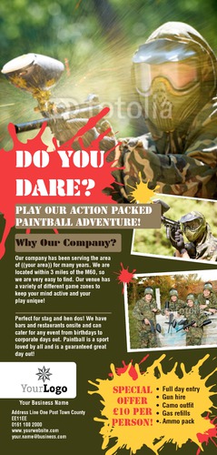 Paintball 1/3rd A4 Flyers by Rebecca Doherty