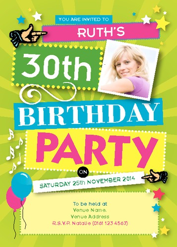 Birthday Party A7 Invitations by Christopher Heath