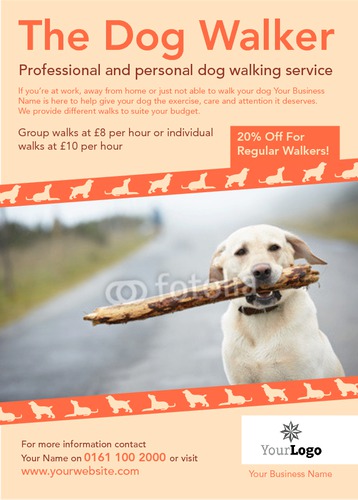 Dog Walkers A6 Flyers by Ro Do
