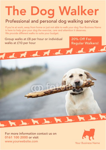 Dog Walkers A5 Flyers by Ro Do