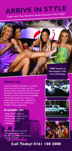 Taxi Hire 1/3rd A4 Flyers by Ro Do