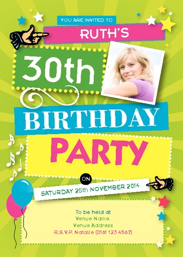 Birthday Party A7 Invitations by Christopher Heath