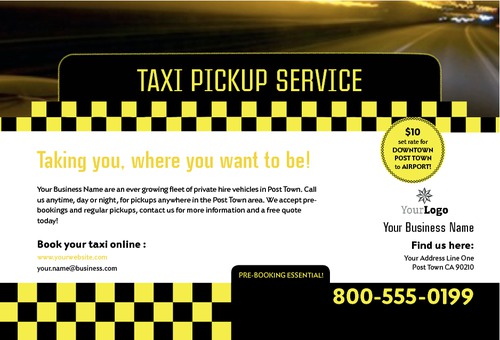 Taxi 4" x 6" Flyers by C V